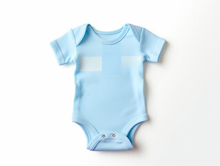 Blue baby bodysuit isolated on white background. Clipping path included.