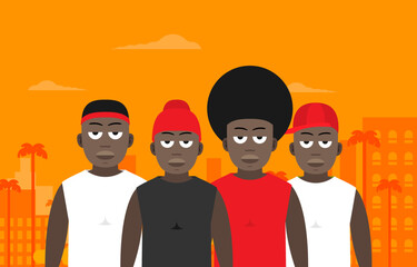 Colorful Rapper Flat Vector