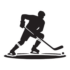 Frozen Action Symphony: Athlete Silhouette Set Enveloping the Energy of Hockey Player Silhouettes - Athlete Silhouette - Hockey Vector
