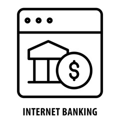 Internet Banking, icon, Internet Banking, Online Banking, Digital Banking, E Banking, Web Banking, Internet Financial Services, Virtual Banking, Online Financial Transactions, Digital Banking Icon