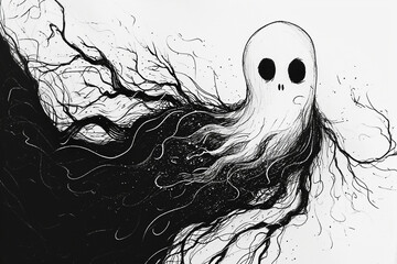 sweet ghost doodling style