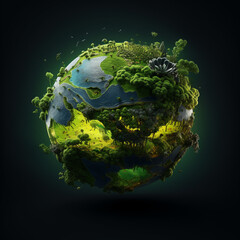 green planet earth created with Generative Ai