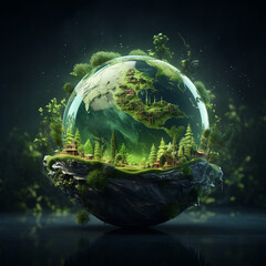 green planet earth created with Generative Ai