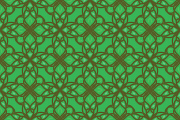 oriental pattern. smooth green background with Arabic ornaments. Pattern, background and wallpaper for your design. Textile ornament. Vector illustration.