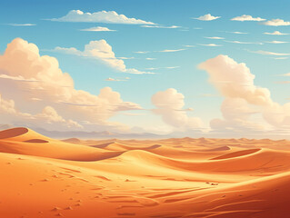 A breathtaking desert landscape featuring majestic sand dunes, captured in a raw, artistic style photograph.