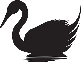 Fototapeta premium black swan on white background silhouette of vector illustrator