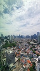Jakarta, Indonesia – January 12, 2024: A cityscape view of Indonesia capital city Jakarta