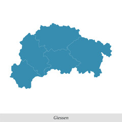 map of Giessen is a region in Hesse state of Germany