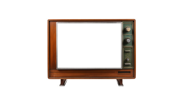 Retro tv with cut out screen. TV with blank display. Cut out tv
