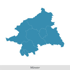 Obraz premium map of Münster is a region in North Rhine-Westphalia state of Germany