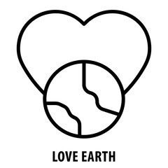Love Earth, icon, Love Earth, Earth Heart, Love Nature, Love Earth Icon, Eco Friendly, Environmental Love, Heart and Globe, Planet Love