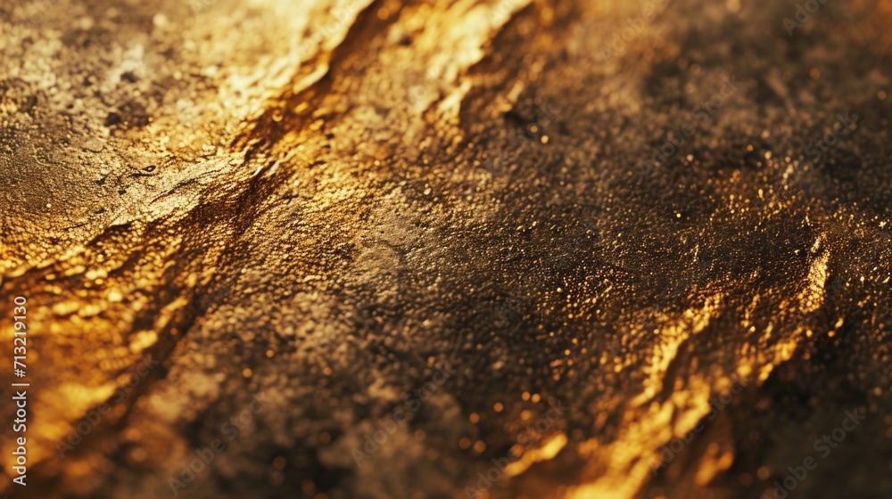 Poster A detailed view of a surface with a gold color. This image can be used for various purposes