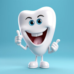Thumbs-Up Tooth: Cartoon Charm in Dental Approval!