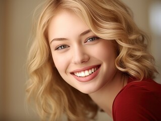 Fototapeta premium Beautiful healthy happy woman, close up