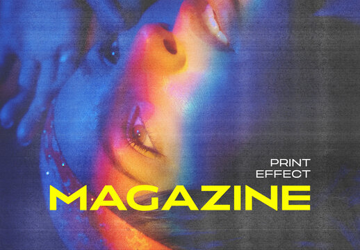 Magazine Pages Photo Effect Mockup