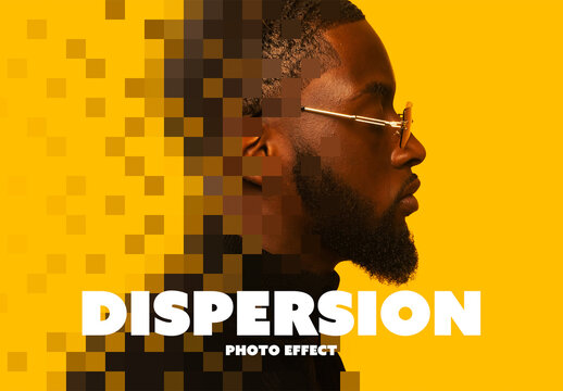 Pixel Dispersion Photo Effect Mockup