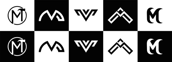 M letter logo design for fashion and beauty and spa company. M letter vector icon.