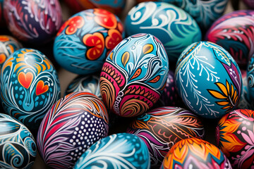 Fototapeta na wymiar Draw patterns on eggshells during various festivals.