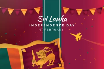 Foto op Aluminium Vector flat sri lanka independence day background illustration © nabeelbaigart