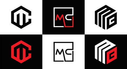 Fototapeta premium MC logo. M C design. White MC letter. MC, M C letter logo design. Initial letter MC linked circle uppercase monogram logo. M C letter logo vector design. MC letter logo design five style. 