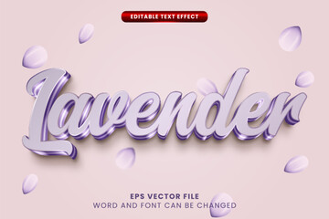 Lavender soft purple 3d editable vector text effect