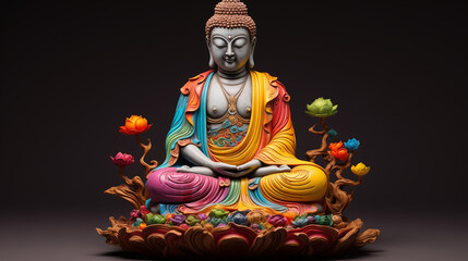 Multicolored Buddha Sculpture