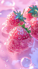 strawberry and water drops