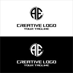 creative letter logo ae desain vektor