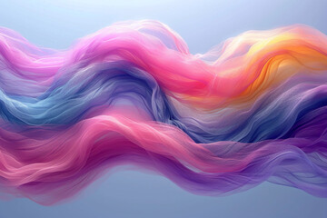 Graphical representation of a coloured sine wave. AI generative.