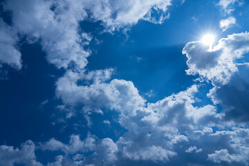 Fototapeta premium blue sky with cloudsblue sky with clouds in summer