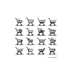 cart, icon, shopping, basket, buy, shop, vector, market, sale, set, symbol, business, sign, retail, store, button, shopping cart, trolley, illustration, commerce, web, add, design, icons, internet, ca