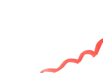 赤い水彩で描いた波線の背景イラスト