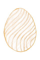Drawing orange Easter eggs isolated on transparent background.