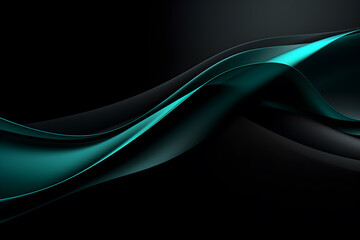 Obraz premium black with Aqua accents minimalist background
