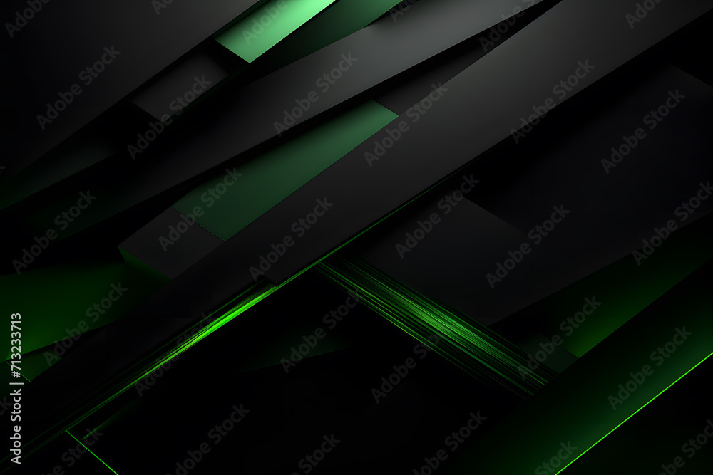 Poster black with green accents minimalist background