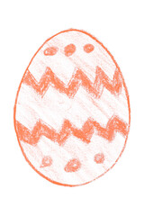Drawing orange Easter eggs isolated on transparent background.
