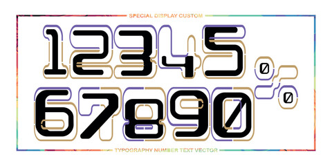 assorted digital custom vector numbers. minimum. Color gradation. Dark. Banner Network. 3d effect. Design. futuristic. Paper cut or effect. Luxury. Premium. 194