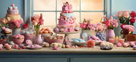 Naklejka na ściany i meble Spend the day baking and decorating sweet treats