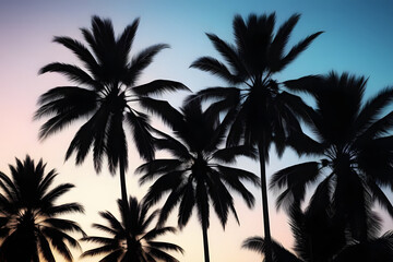 Fototapeta na wymiar silhouette of palm tree.