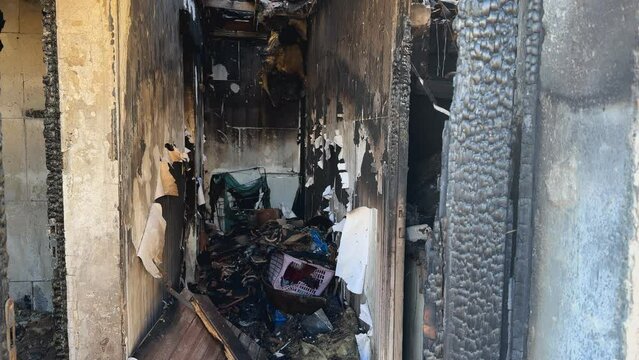Maison incendi&eacute;e d&eacute;tail