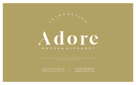 Adore Elegant luxury organic display font vector