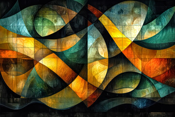 Obraz premium harmony colors in abstract pattern with lines 