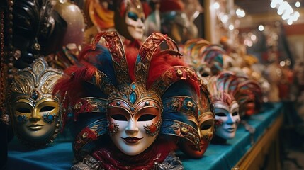 Colorful Carnival Mask Displayed in Store, Carnival Checked