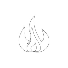 Bon fire continuous one line drawing outline vector  illustration