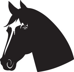 horse head silhouette of vector illustration