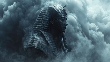 Ethereal Egyptian Gods Clad in Plate Armour Amidst the Clouds. A Majestic Sight
