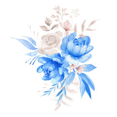 Elegant watercolor floral bouquet