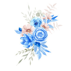 Elegant watercolor floral bouquet