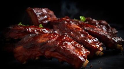 Professional food photography of Barbecue ribs