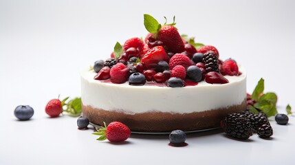 Professional food photography of Cheesecake with berries